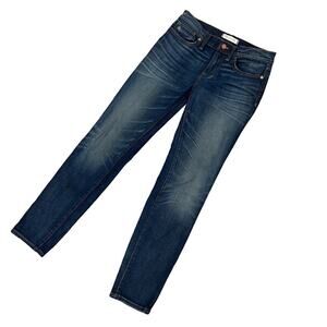 Madewell skinny skinny, dark wash, distressed, jeans size 27
